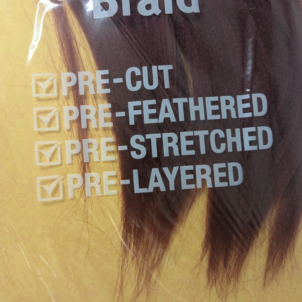 Yaki Synthetic Hair Extensions Easy Braid 3 Piece Burgundy 52" - Picture 4 of 7